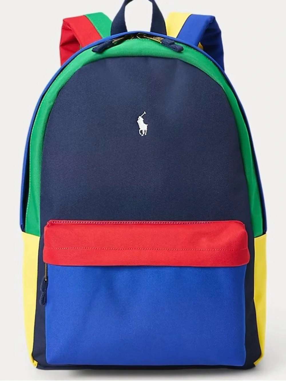 New Polo Ralph Lauren Embroidered Pony Logo Color-Block Backpack Unisex One Size